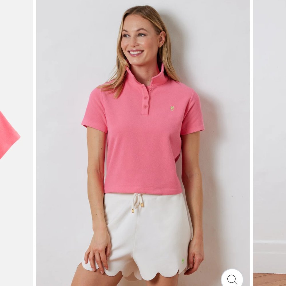 DUDLEY STEPHENS NWT! Pink Lemondade color-The  Pinkney Polo in Terry Fleece